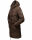 Marikoo Chaskaa Damen Kapuze Kunstfell Winter Jacke warm lang gesteppt B879 Schoko-Gr.M