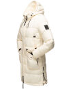 Marikoo Chaskaa Damen Kapuze Kunstfell Winter Jacke warm lang gesteppt B879 Offwhite-Gr.S