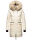 Marikoo Chaskaa Damen Kapuze Kunstfell Winter Jacke warm lang gesteppt B879 Offwhite-Gr.S