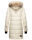 Marikoo Chaskaa Damen Kapuze Kunstfell Winter Jacke warm lang gesteppt B879 Offwhite-Gr.S
