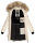 Marikoo Chaskaa Damen Kapuze Kunstfell Winter Jacke warm lang gesteppt B879 Offwhite-Gr.S