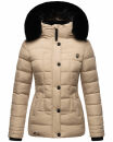 Marikoo Qesraa Damen Winterjacke B884 Taupe Größe XS - Gr. 34