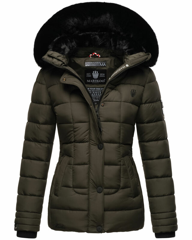 Marikoo Qesraa Damen Winterjacke B884 Anthrazit Größe XS - Gr. 34