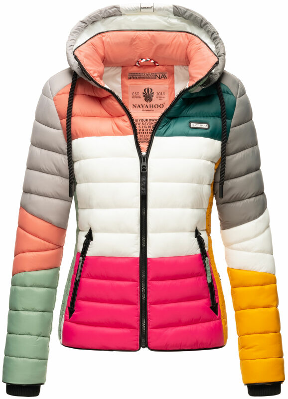 Navahoo Lulana Multikulti Damen Steppjacke color blocking B881 Dark2-Gr.S