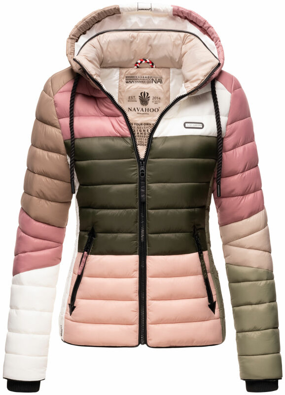 Navahoo Lulana Multikulti Damen Steppjacke color blocking B881 Natur-Gr.L