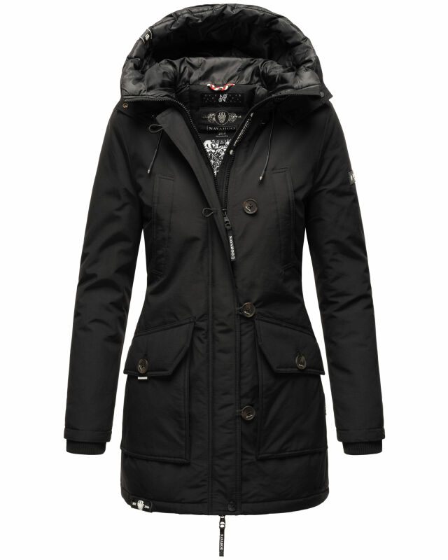 Navahoo Freezestoorm Damen Parka Winterjacke gehfüttert B885 Schwarz-Gr.XS