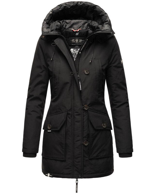 Navahoo Freezestoorm Damen Parka Winterjacke gehfüttert B885 Schwarz-Gr.M
