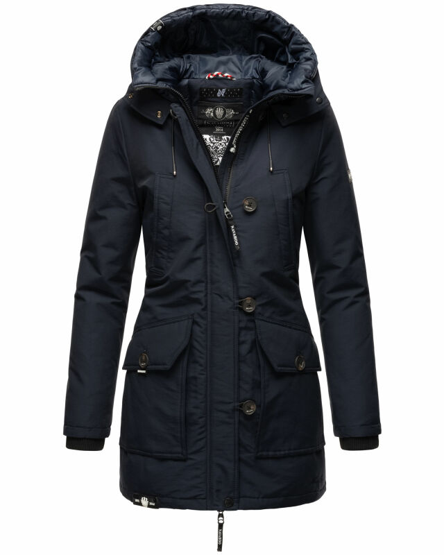 Navahoo Freezestoorm Damen Parka gehfüttert € Navy-Gr., 99,99 B885 Winterjacke