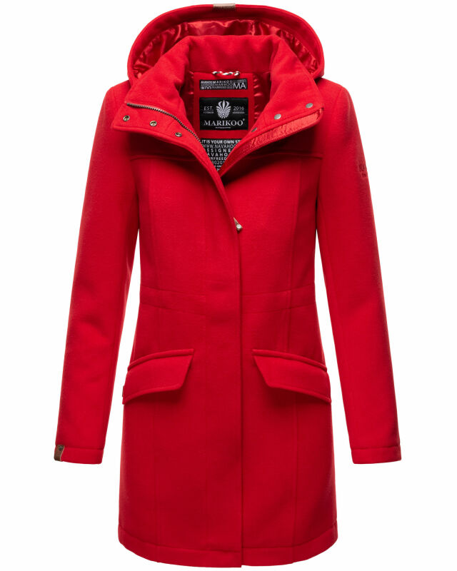 Marikoo Leilaniaa Damen  Mantel Trenchcoat Wintermantel B888 Rot Größe S - Gr. 36