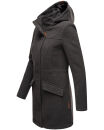 Marikoo Leilaniaa Damen  Mantel Trenchcoat Wintermantel B888 Anthrazit Größe M - Gr. 38