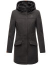 Marikoo Leilaniaa Damen  Mantel Trenchcoat Wintermantel B888 Anthrazit Größe XL - Gr. 42
