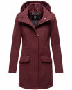 Marikoo Leilaniaa Damen  Mantel Trenchcoat Wintermantel B888 Bordeaux Melange Größe M - Gr. 38