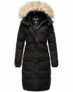 Marikoo Schneesternchen Damen Winterjacke Parka Mantel lang Kapuze B890 Schw.-Gr.XS