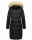 Marikoo Schneesternchen Damen Winterjacke Parka Mantel lang Kapuze B890 Schw.-Gr.XS