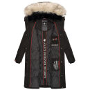 Marikoo Schneesternchen Damen Winterjacke Parka Mantel lang Kapuze B890 Schw.-Gr.M