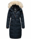 Marikoo Schneesternchen Damen Winterjacke Parka Mantel lang Kapuze B890 Navy-Gr.XS