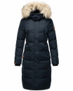 Marikoo Schneesternchen Damen Winterjacke Parka Mantel lang Kapuze B890 Navy-Gr.XS