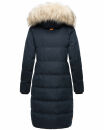 Marikoo Schneesternchen Damen Winterjacke Parka Mantel lang Kapuze B890 Navy-Gr.XS