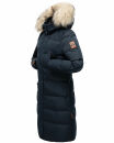 Marikoo Schneesternchen Damen Winterjacke Parka Mantel lang Kapuze B890 Navy-Gr.XS