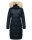 Marikoo Schneesternchen Damen Winterjacke Parka Mantel lang Kapuze B890 Navy-Gr.XS