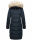 Marikoo Schneesternchen Damen Winterjacke Parka Mantel lang Kapuze B890 Navy-Gr.S