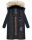 Marikoo Schneesternchen Damen Winterjacke Parka Mantel lang Kapuze B890 Navy-Gr.S