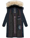 Marikoo Schneesternchen Damen Winterjacke Parka Mantel lang Kapuze B890 Navy-Gr.M