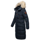 Marikoo Schneesternchen Damen Winterjacke Parka Mantel lang Kapuze B890 Navy-Gr.M