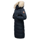 Marikoo Schneesternchen Damen Winterjacke Parka Mantel lang Kapuze B890 Navy-Gr.M