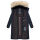 Marikoo Schneesternchen Damen Winterjacke Parka Mantel lang Kapuze B890 Navy-Gr.M