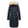Marikoo Schneesternchen Damen Winterjacke Parka Mantel lang Kapuze B890 Navy-Gr.M