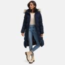 Marikoo Schneesternchen Damen Winterjacke Parka Mantel lang Kapuze B890 Navy-Gr.L