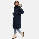 Marikoo Schneesternchen Damen Winterjacke Parka Mantel lang Kapuze B890 Navy-Gr.L