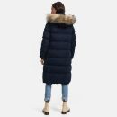 Marikoo Schneesternchen Damen Winterjacke Parka Mantel lang Kapuze B890 Navy-Gr.L
