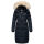 Marikoo Schneesternchen Damen Winterjacke Parka Mantel lang Kapuze B890 Navy-Gr.L