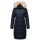 Marikoo Schneesternchen Damen Winterjacke Parka Mantel lang Kapuze B890 Navy-Gr.L