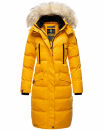 Marikoo Schneesternchen Damen Winterjacke Parka Mantel lang Kapuze B890 Gelb-Gr.XS