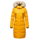 Marikoo Schneesternchen Damen Winterjacke Parka Mantel lang Kapuze B890 Gelb-Gr.M