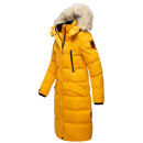 Marikoo Schneesternchen Damen Winterjacke Parka Mantel lang Kapuze B890 Gelb-Gr.M