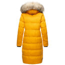Marikoo Schneesternchen Damen Winterjacke Parka Mantel lang Kapuze B890 Gelb-Gr.XXL
