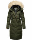 Marikoo Schneesternchen Damen Winterjacke Parka Mantel lang Kapuze B890 Olive-Gr.XS