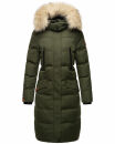 Marikoo Schneesternchen Damen Winterjacke Parka Mantel lang Kapuze B890 Olive-Gr.XS