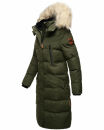 Marikoo Schneesternchen Damen Winterjacke Parka Mantel lang Kapuze B890 Olive-Gr.XS