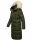 Marikoo Schneesternchen Damen Winterjacke Parka Mantel lang Kapuze B890 Olive-Gr.S