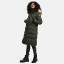 Marikoo Schneesternchen Damen Winterjacke Parka Mantel lang Kapuze B890 Olive-Gr.M