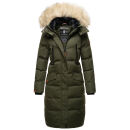 Marikoo Schneesternchen Damen Winterjacke Parka Mantel lang Kapuze B890 Olive-Gr.M