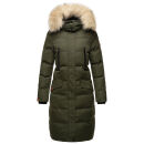 Marikoo Schneesternchen Damen Winterjacke Parka Mantel lang Kapuze B890 Olive-Gr.M