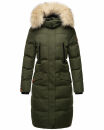 Marikoo Schneesternchen Damen Winterjacke Parka Mantel lang Kapuze B890 Olive-Gr.XL