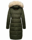 Marikoo Schneesternchen Damen Winterjacke Parka Mantel lang Kapuze B890 Olive-Gr.XL