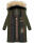 Marikoo Schneesternchen Damen Winterjacke Parka Mantel lang Kapuze B890 Olive-Gr.XL